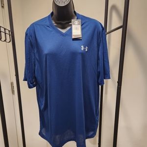 Under Armour Threadborne Heat Gear Loose V Neck Workout tee t-shirt Men’s Large